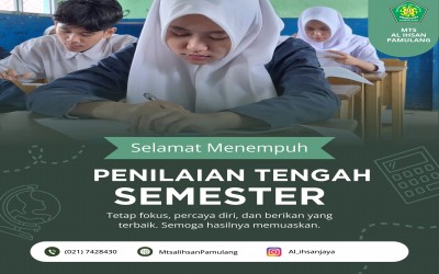 Hari Pertama PTS dan PAS Genap di MTs Al Ihsan Pamulang Berjalan Lancar