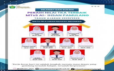 MTs Al Ihsan Pamulang Ucapkan Selamat kepada Siswa-Siswi Peraih Nilai Terbaik Tes Kemampuan Akademik (TKA)
